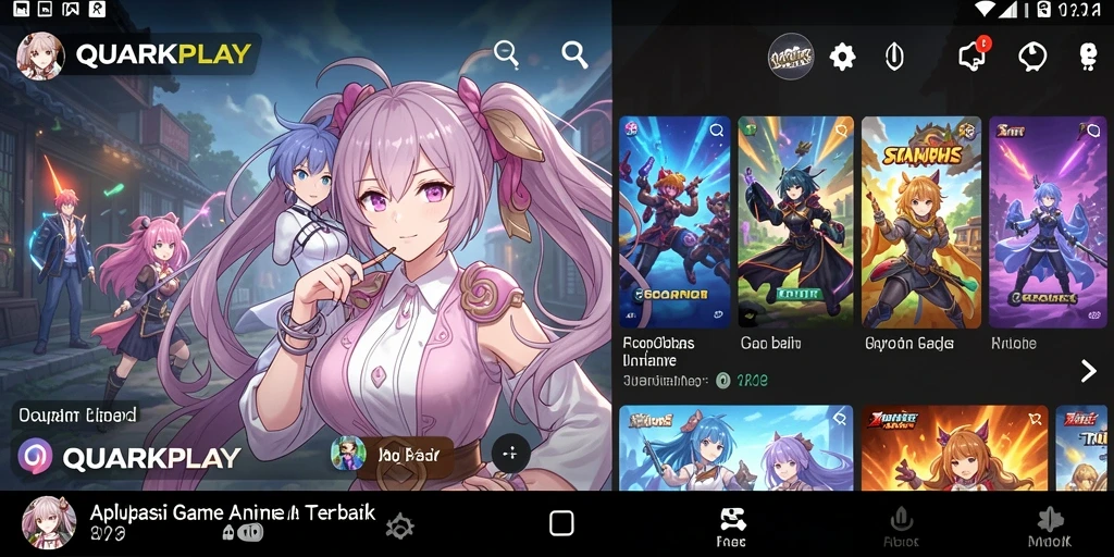 Tampilan gameplay menarik dari QUARKPLAY yang menampilkan karakter Anime.