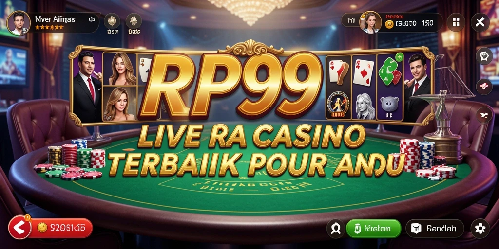 Tampilan menyerupai kasino nyata dengan gameplay Live Casino yang interaktif.